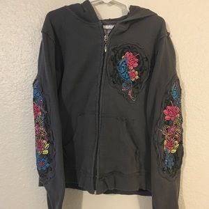 Rebelette Girl’s Thermal Bling Hoodie Sz L